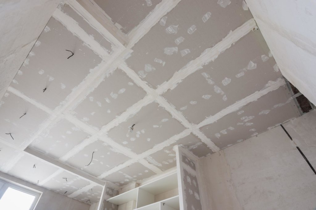 white putty on the ceiling and walls